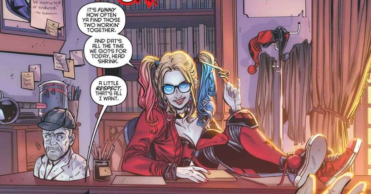 catherine zabala add harley quinn face sitting image